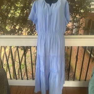 NY Collection Light Blue Midi Dress